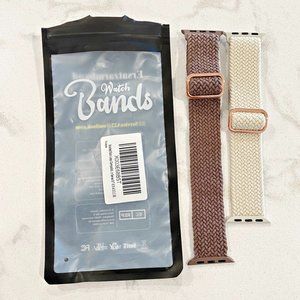 Ersatzarmband Adjustable Stretch Wristwatch Band Fits Apple Watch Ivory Cocoa